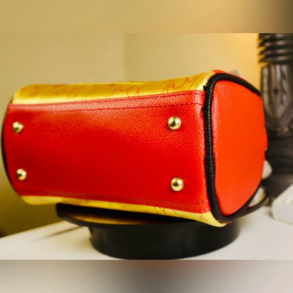 HOSTPICK”Von Dutch NIB City Of Angels Red Yellow Small Bowling Crossbody Handbag